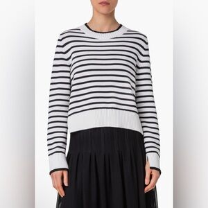Akris Punto Stripe Boxy Cotton Sweater Size 8